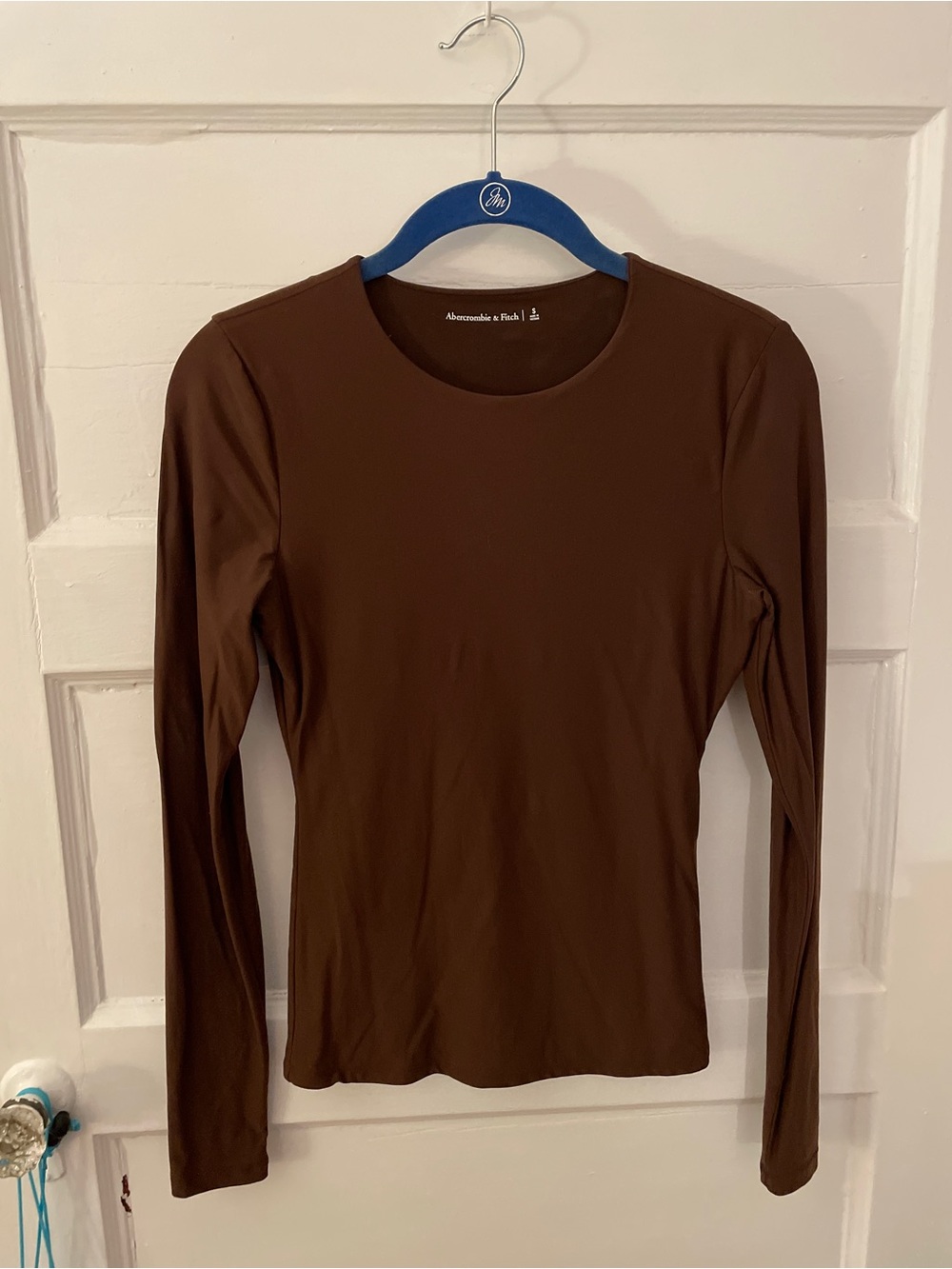 Abercrombie & Fitch Women's Brown Long-Sleeve Crewneck Top